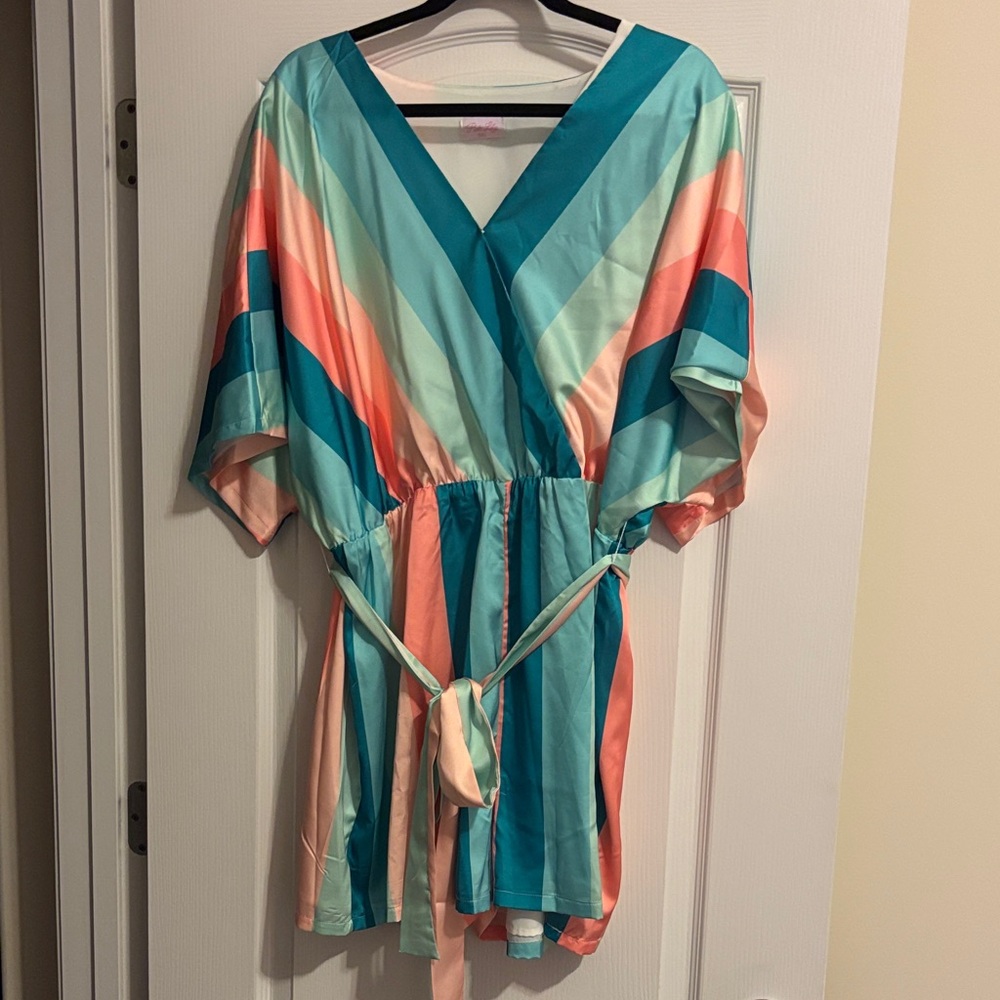 Pink Lily Multicolor Striped Mini Dress